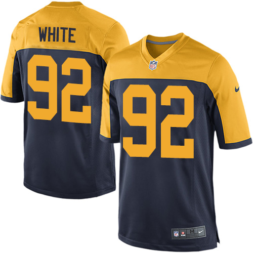 Men's Game Reggie White Nike Jersey Navy Blue Alternate - #92 NFL Green Bay Packers